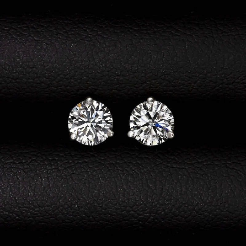 women’s antique rings -1.43ct F-G SI NATURAL DIAMOND STUD EARRINGS CLASSIC WHITE GOLD ROUND BRILLIANT