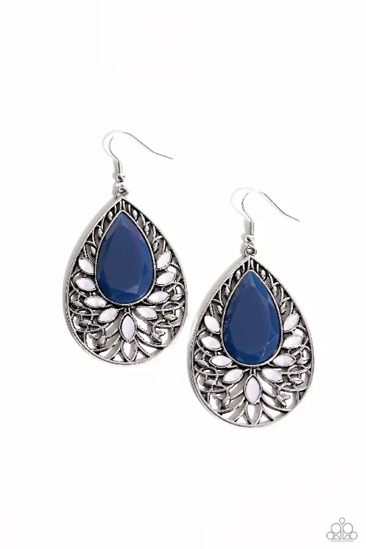 women’s luxury earrings -Floral Fairytale - Blue