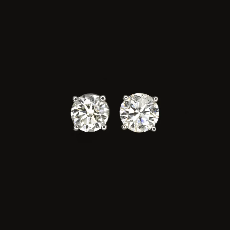 women’s contemporary rings -0.80ct NATURAL DIAMOND STUD EARRINGS ROUND BRILLIANT CUT 14k WHITE GOLD CLASSIC