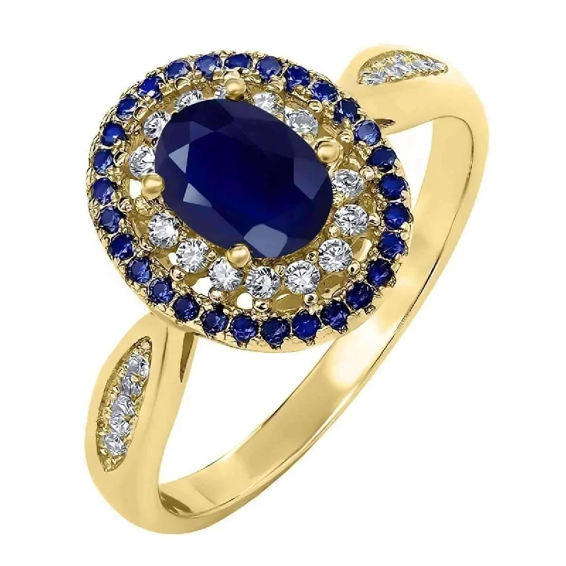 women’s antique necklaces -Louisa 1.62CT Oval Cut Genuine Sapphire and Cz IOBI Precious Gems Ring for Women Special Occasion