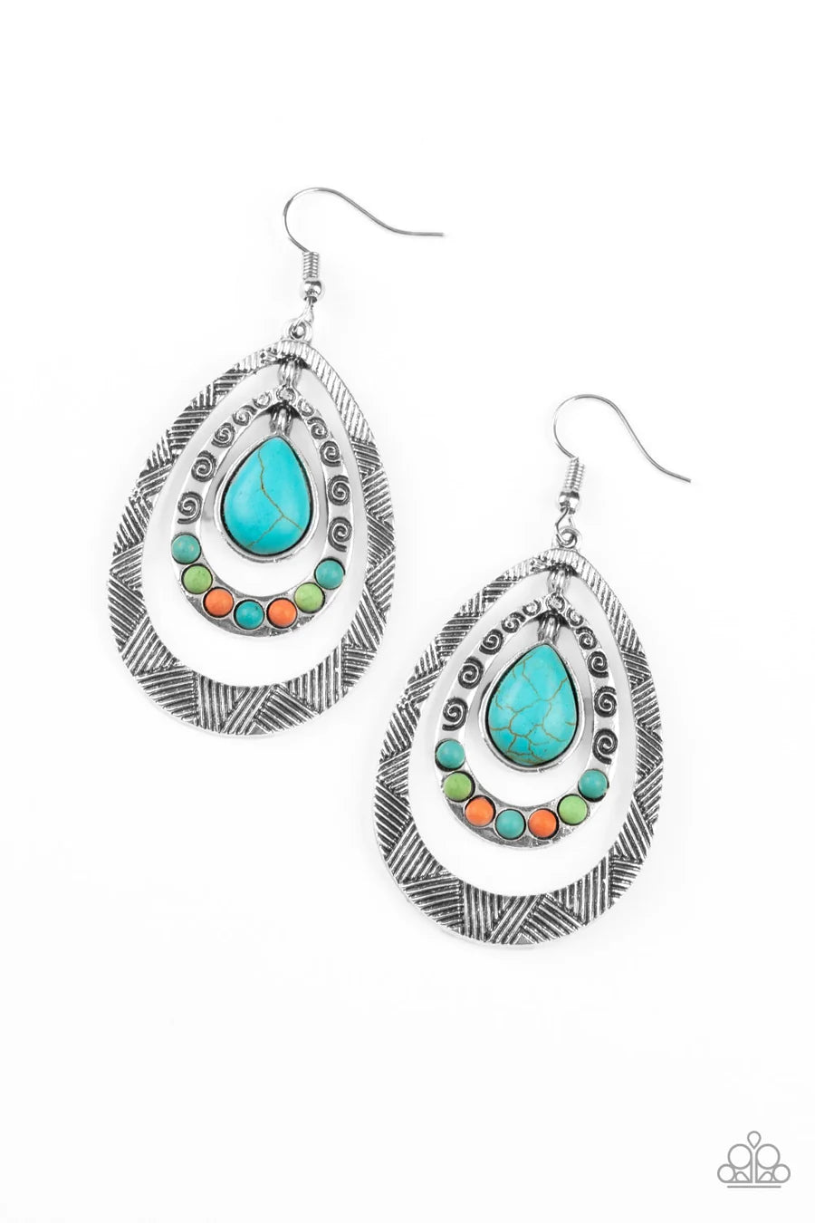 silver earrings for women -Terra Teardrops - Multi