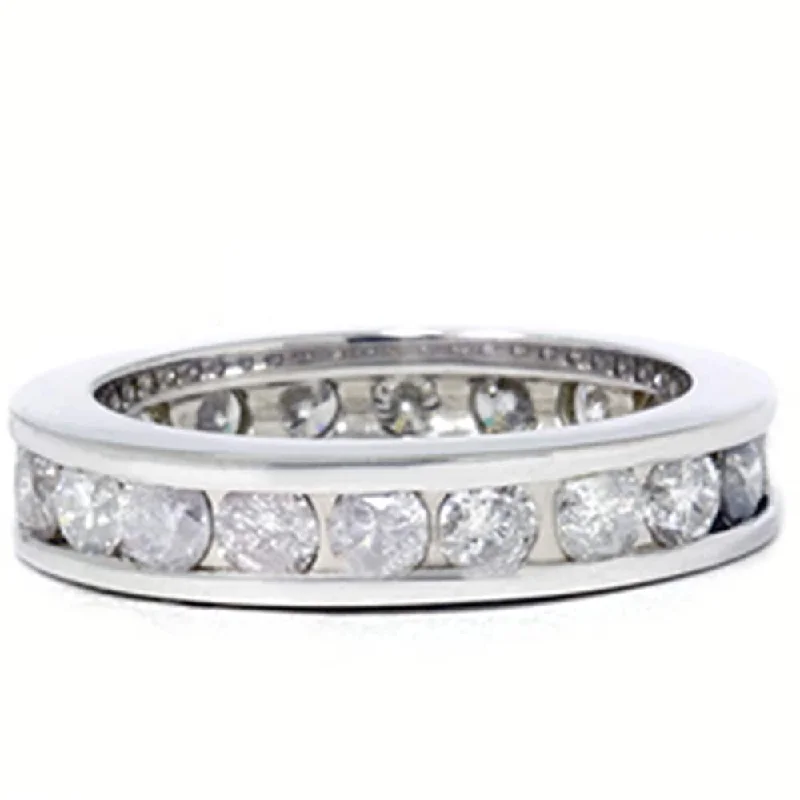 women’s classic engagement rings -2ct Channel Set Diamond Eternity Ring White Gold