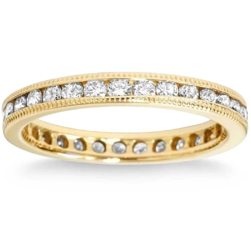 women’s emerald engagement rings -1ct Channel Set Diamond Eternity Ring Yellow Gold