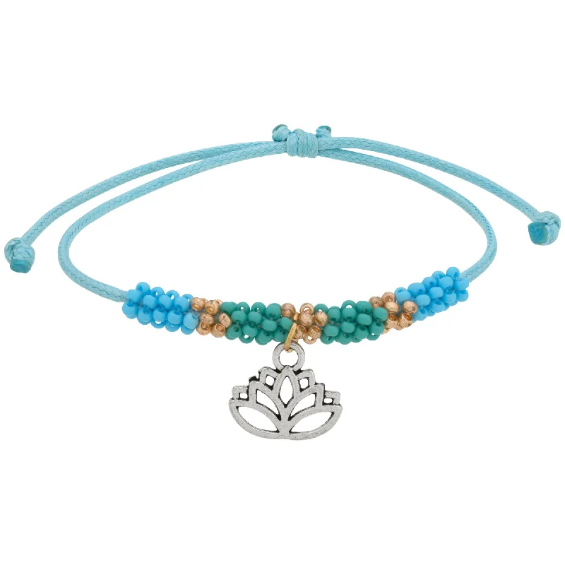 bracelet sets for women -Beaded Lotus Aqua Bracelet!