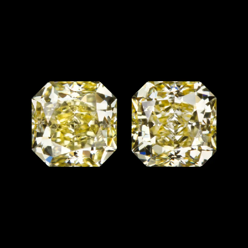 women’s rings with diamonds -0.56ct FANCY YELLOW VS DIAMOND STUD EARRINGS RADIANT CUT PAIR NATURAL 1/2 CARAT