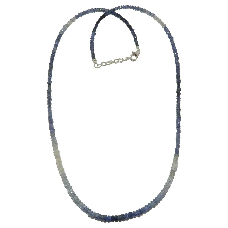 silver necklaces for women -Sapphire Necklace Beauty in Blue Real Gems Sterling Silver