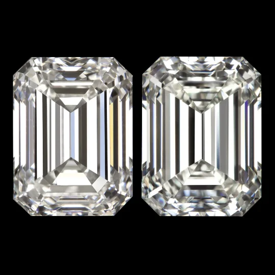 women’s engagement rings -3.40ct GIA CERTIFIED J VVS2-VS1 EMERALD CUT DIAMOND STUD EARRINGS MATCHING PAIR