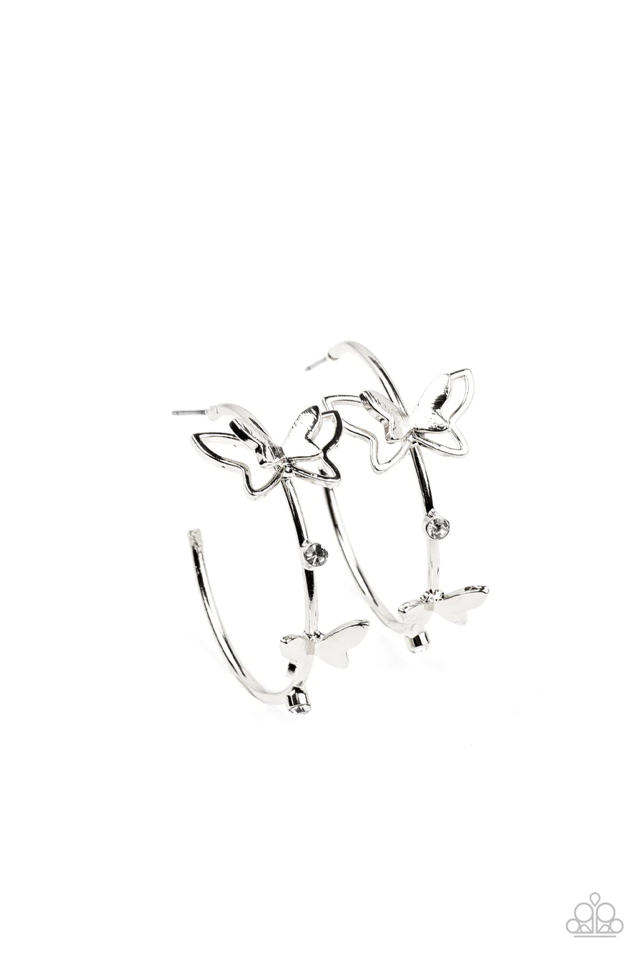 women’s layered earrings -Full Out Flutter - White