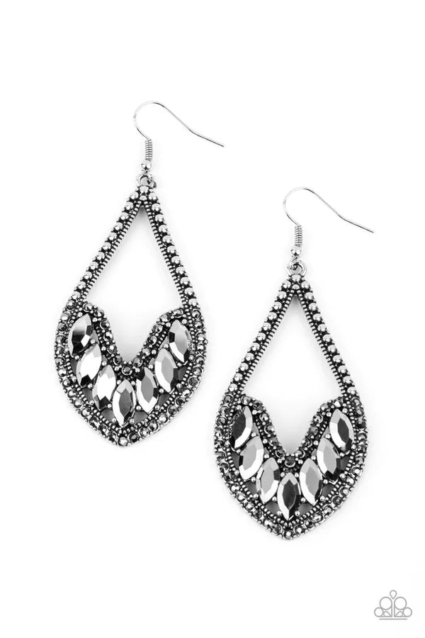 women’s sapphire drop earrings -Ethereal Expressions - Silver