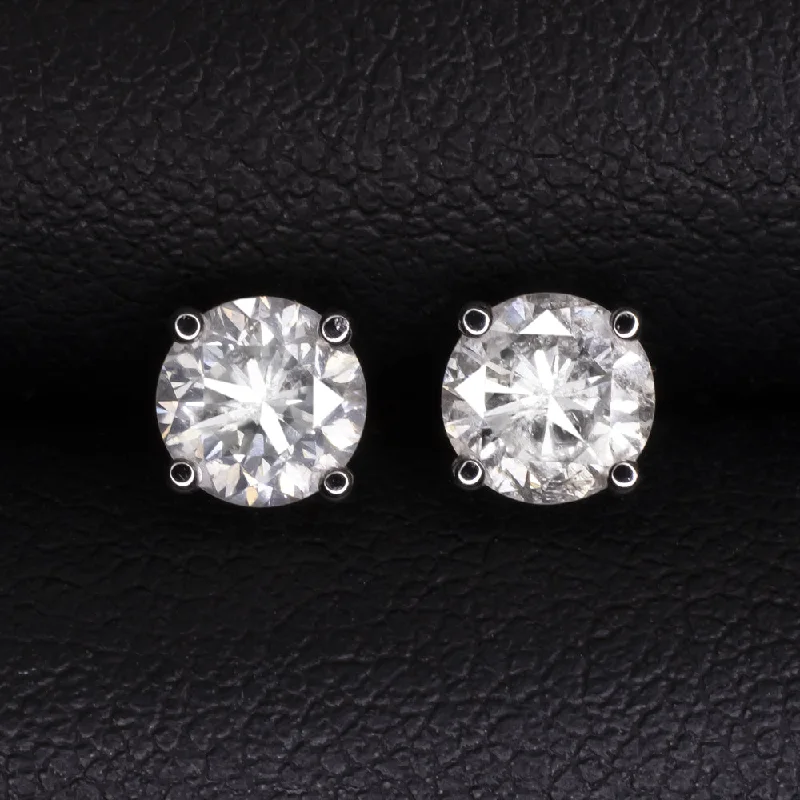 women’s multi-stone rings -1.18c VERY GOOD CUT NATURAL DIAMOND STUD EARRINGS 14k WHITE GOLD ROUND BRILLIANT