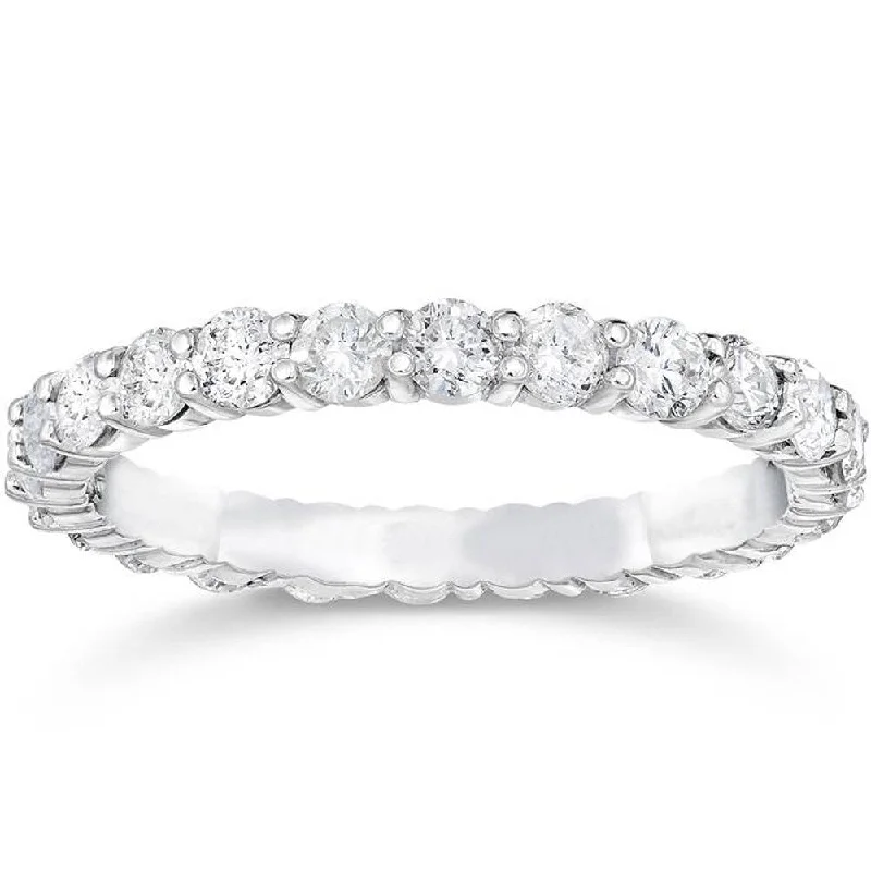 diamond engagement rings for women -1 1/2ct Diamond Eternity Ring 14K White Gold