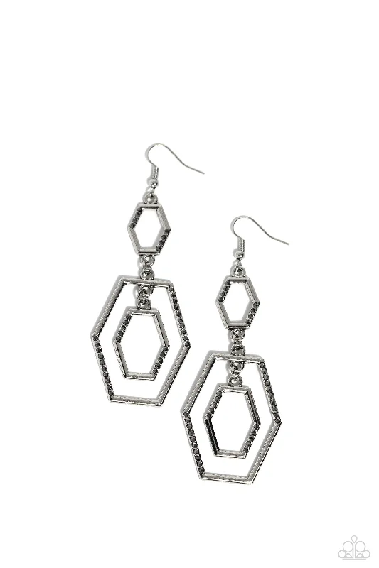 women’s bohemian earrings -Geometric Maven - Silver