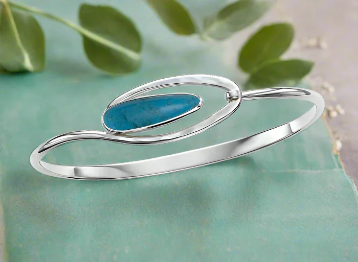 custom bangles for women -"Aurora" Turquoise Bracelet