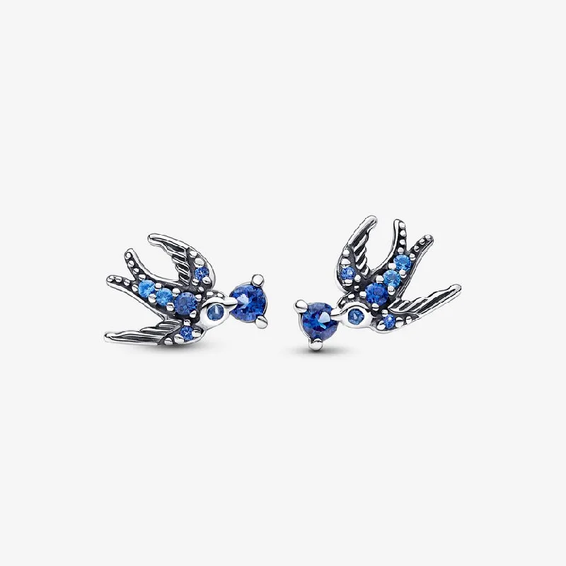 women’s chandelier drop earrings -Sparkling Swallow Stud Earrings