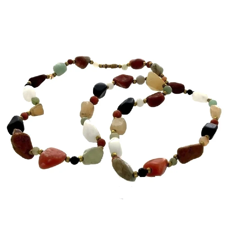 women’s colorful gemstone necklaces -BEADED GEMSTONE VARIOUS BEGGAR BEAD NECKLACE