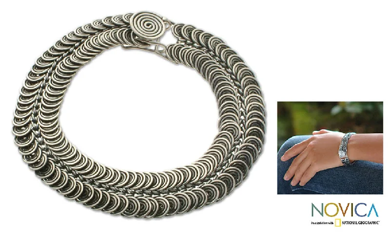 unique bangles for women -Snail Pass Sterling Silver Bracelet