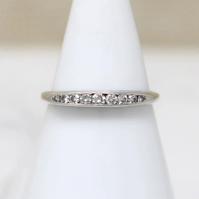 women’s promise engagement rings -Channel Set Graduated Diamond Band in White Gold