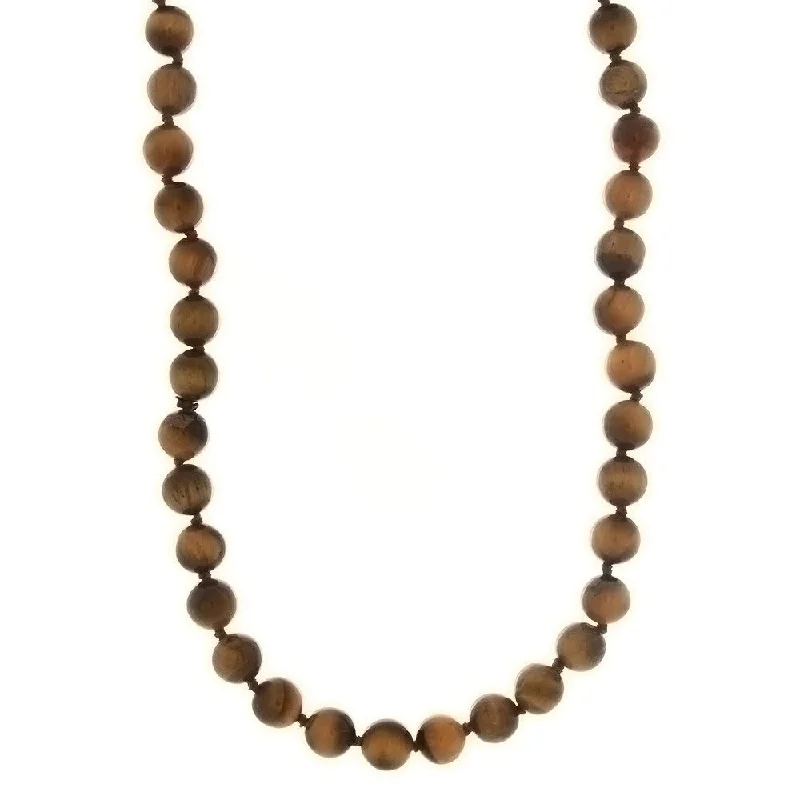 women’s luxury pearl necklaces -BEADED GEMSTONE TIGER'S EYE ROUND NECKLACE