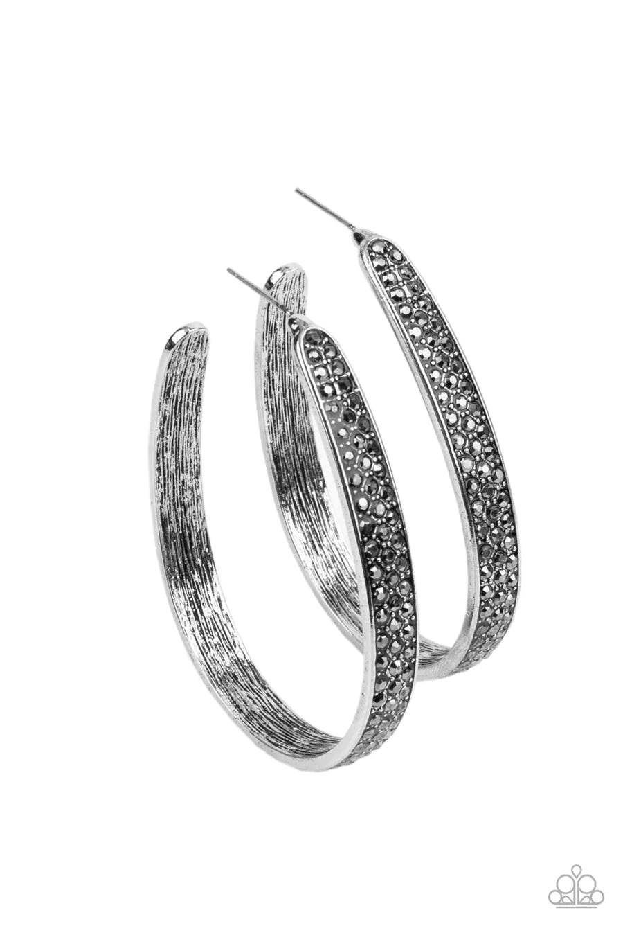 women’s hoop earrings with diamonds -Bossy and Glossy - Silver