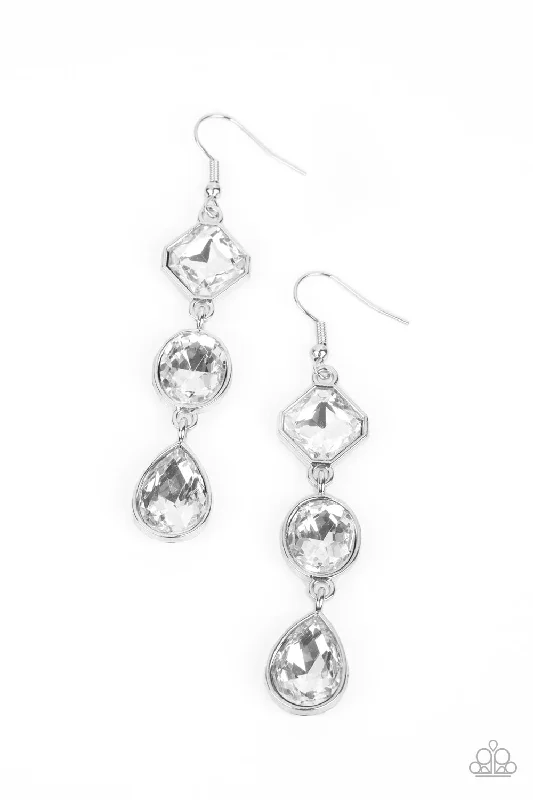 women’s cute earrings -Reflective Rhinestones - White