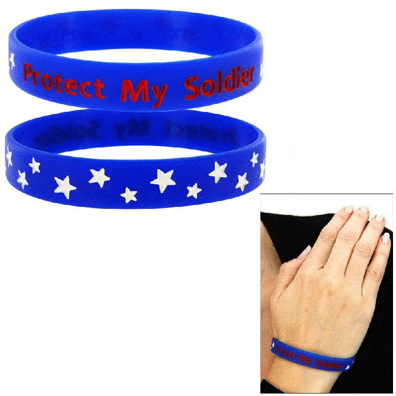 multi-colored bangles for women -Protect My Soldier Silicone Bracelets!