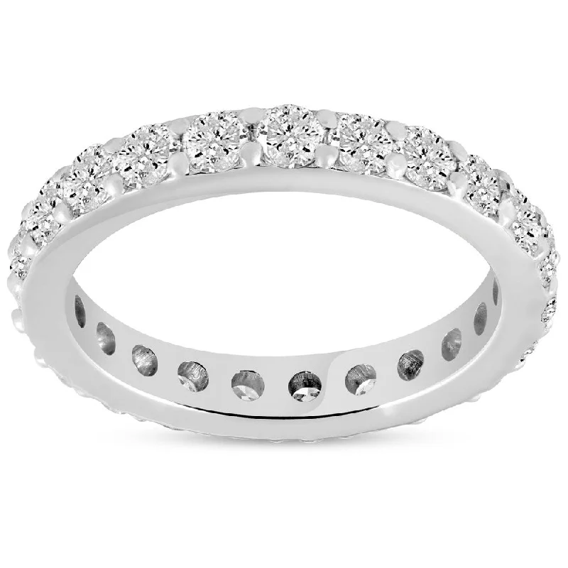 women’s split shank engagement rings -Pompeii3 14k White Gold 1 1/2 cttw Diamond Eternity Ring 14k White Gold Common Prong Stackable Band