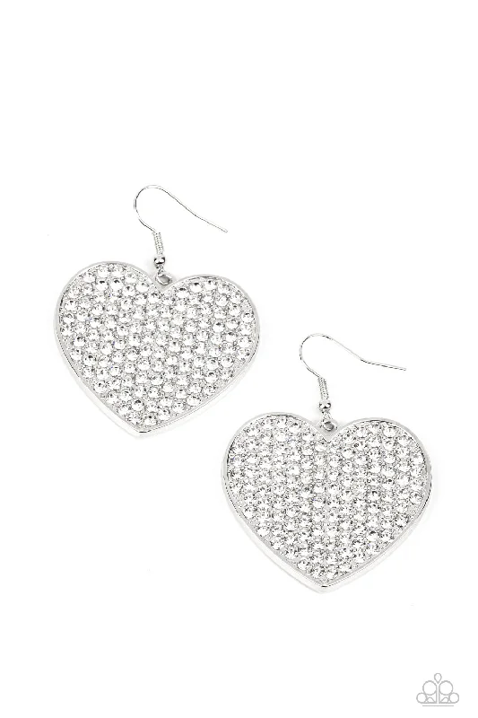 women’s heart-shaped earrings -Romantic Reign - White