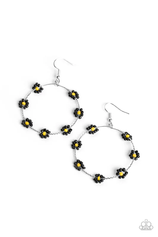 women’s infinity stud earrings -Dainty Daisies - Black