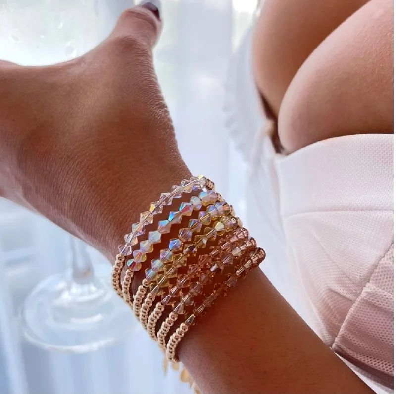 designer charm bracelets for women -Crystal Bar Stretch Bracelet