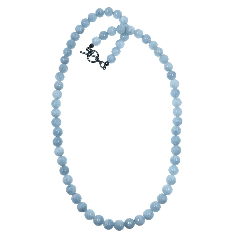 women’s charm necklaces -Aquamarine Necklace Ice Cool Blue Crystals