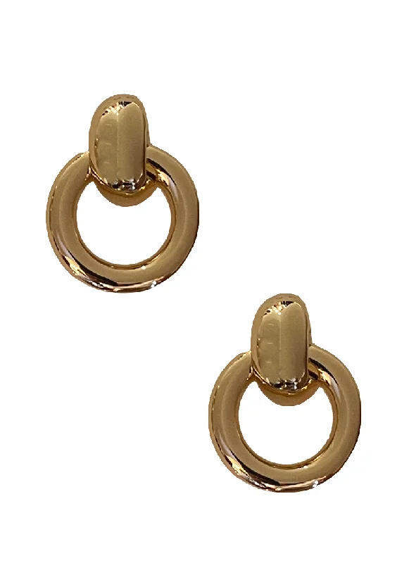 women’s diamond stud earrings -Faye Puffy Knockers - Gold