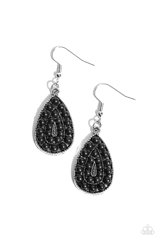 women’s gold drop earrings -Rural Replica - Black