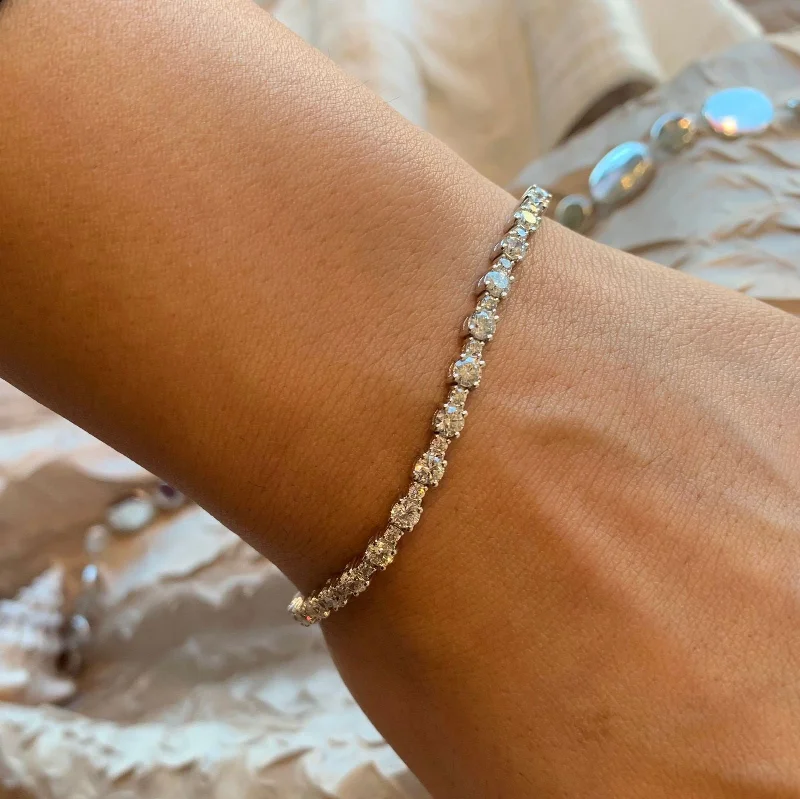 pearl bracelets for women -Alternating Diamond Tennis Bracelet