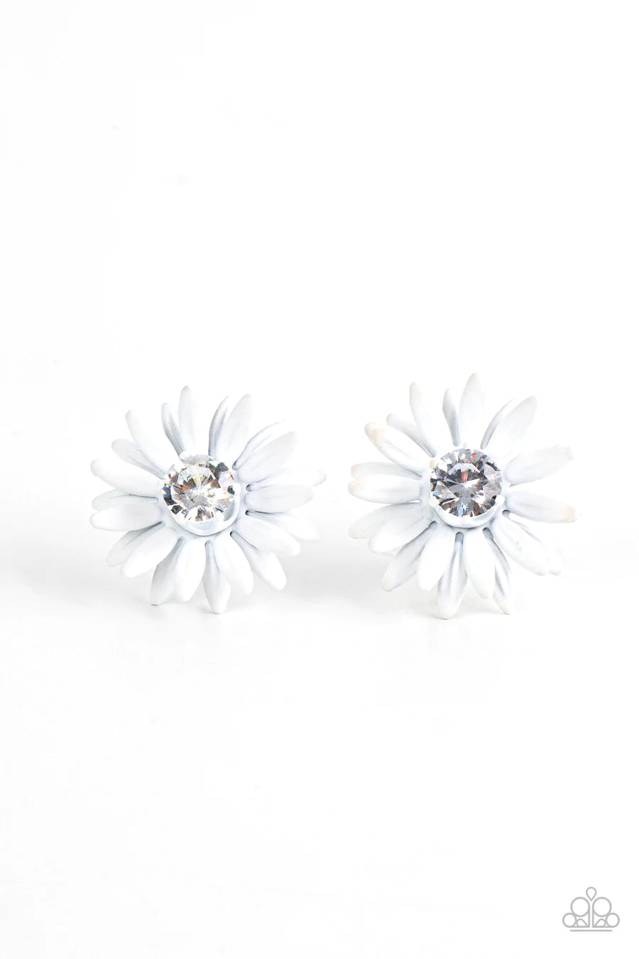 women’s diamond stud earrings -Sunshiny DAIS-y - White