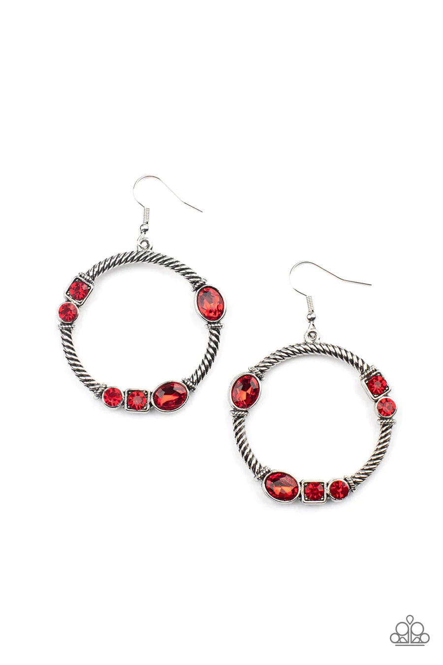 women’s infinity earrings -Glamorous Garland - Red