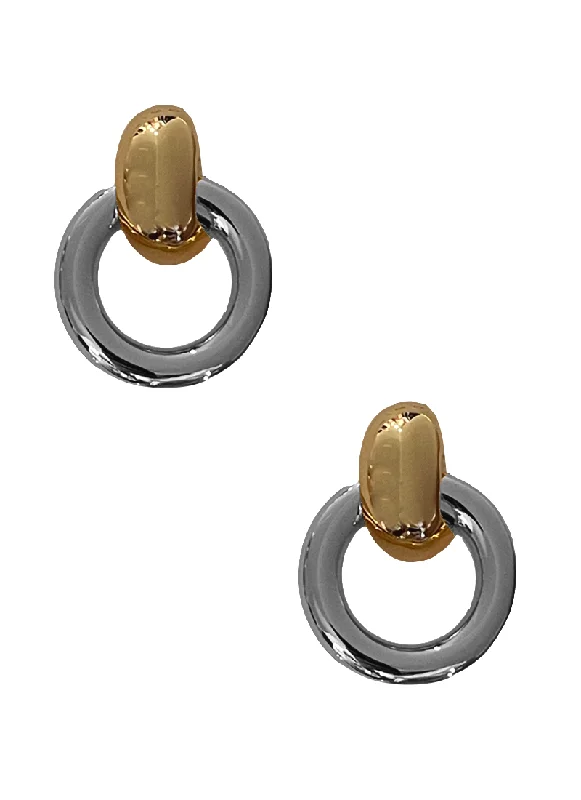 women’s luxury earrings -Faye Puffy Knockers - Two Tone