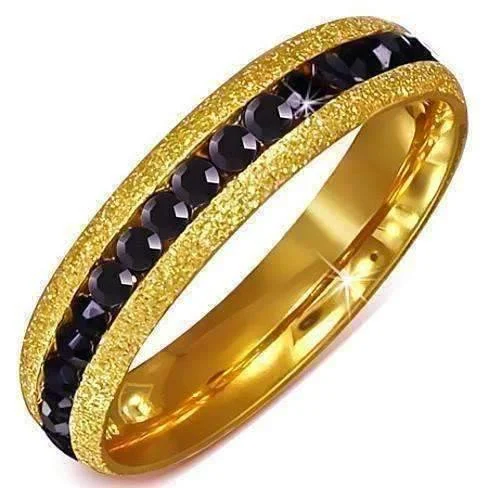 women’s infinity necklaces -Purple & Gold Channel Set CZ Eternity Ring