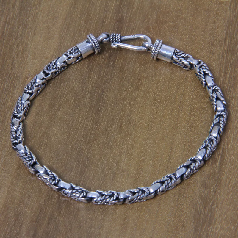 women’s matching bangles -Sterling Silver Sinnet Chain Bracelet