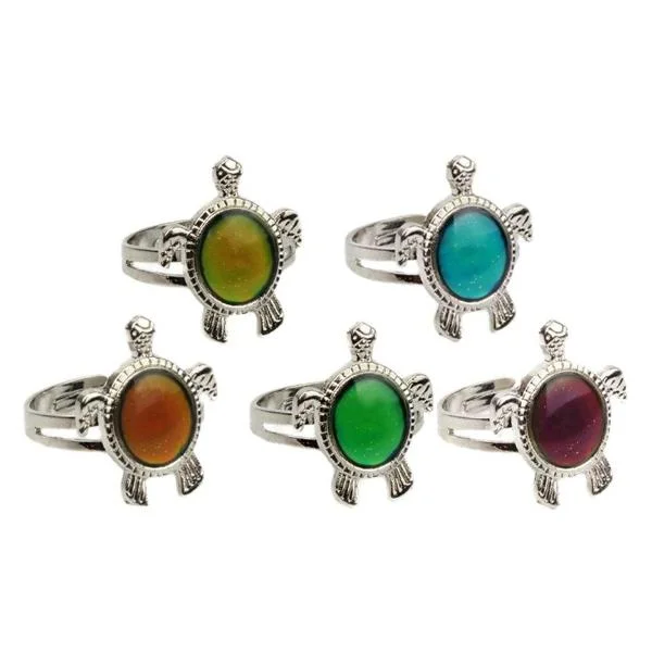 women’s necklace sets -Turtle Color Changing Adjustable Mood Woman Ring for Women or Teen