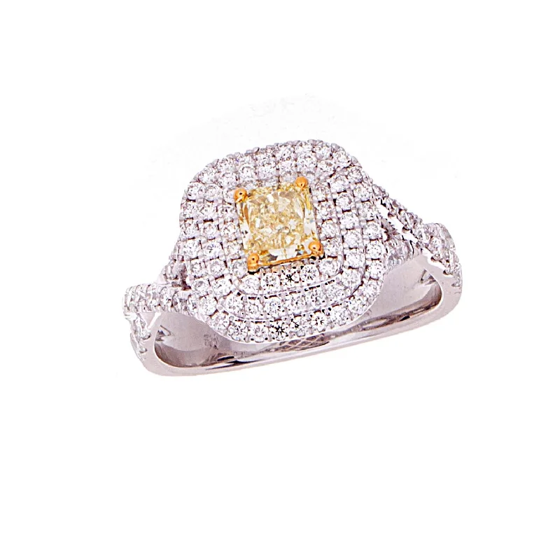 women’s simple solitaire engagement rings -Fancy Yellow Diamond Ring