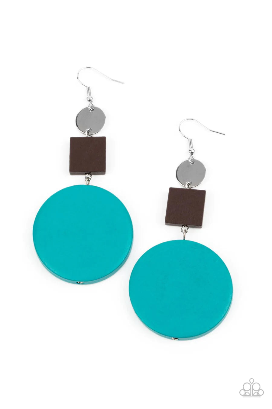 women’s layered gold earrings -Modern Materials - Blue