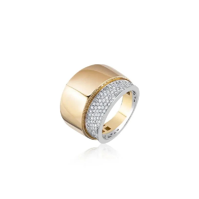 women’s bespoke engagement rings -Two-Tone Diamond Band Ring