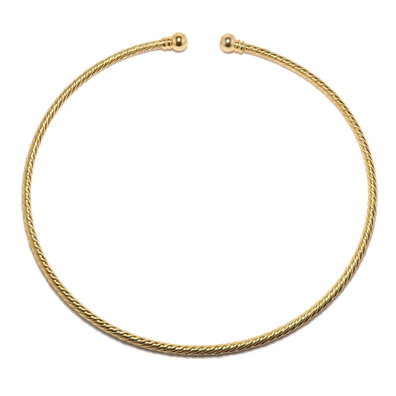 women’s elegant necklaces -Gold Choker Necklace Fashion Forward Thick Twist