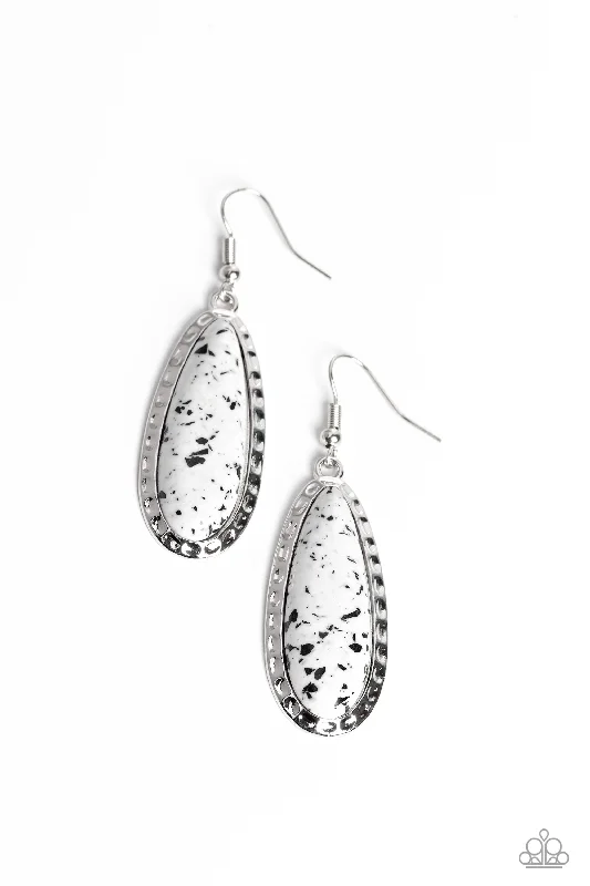 women’s moonstone earrings -TEARDROP-Dead Dynasty - White