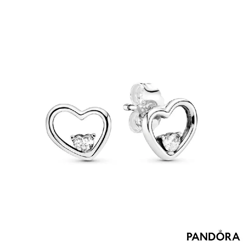 women’s gold chain earrings -Pandora Asymmetric Hearts Of Love Earring