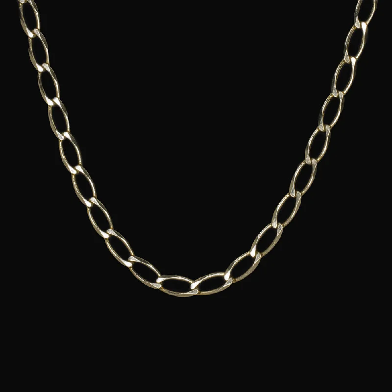 women’s custom engraved rings -OVAL LINK CHAIN NECKLACE SOLID 14K YELLOW GOLD 30 INCH LONG 4.1mm MENS LADIES