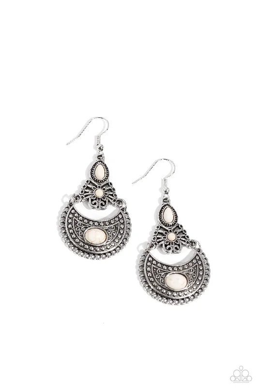 women’s pearl drop earrings -Sahara Samba - White