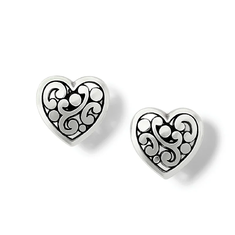 women’s bold earrings -Contempo Heart Post Earring