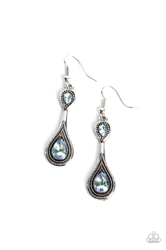 trendy earrings for women -Dazzling Droplets - Blue