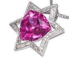 women’s necklace sets -Pink Star of David Necklace